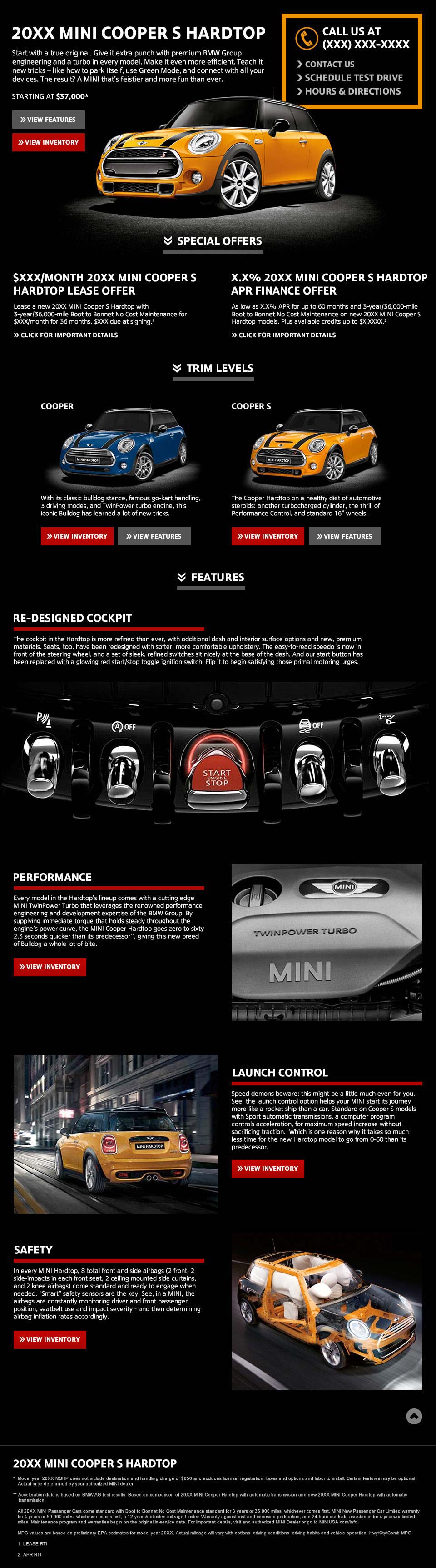 Web UI - MINI Hardtop Landing Page