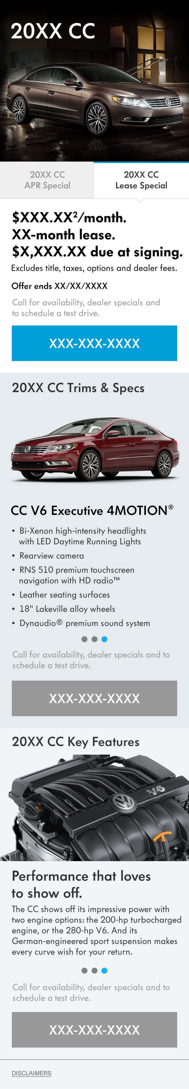 Web UI - VW CC Mobile Page Web UI - VW CC Mobile Page