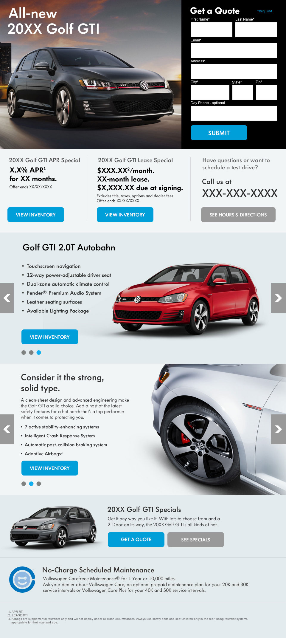 Web UI - VW Golf GTI Landing Pagee Web UI - VW Golf GTI Landing Page
