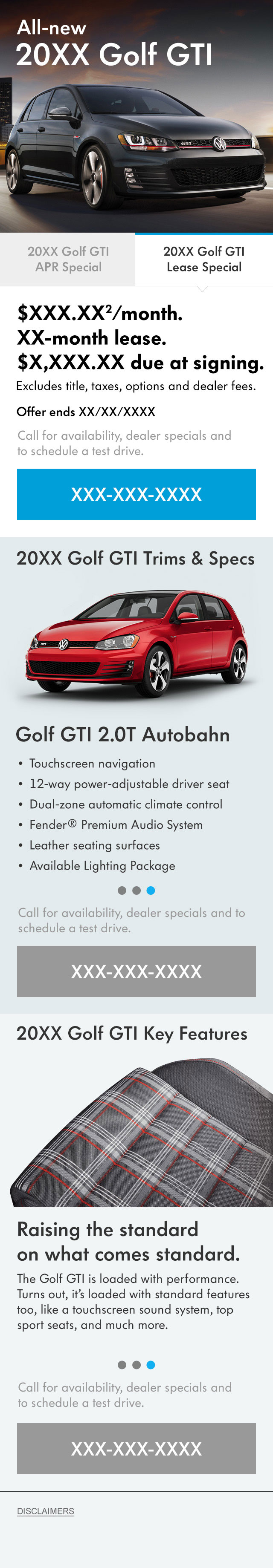 Web UI - VW Golf GTI Mobile Page Web UI - VW Golf GTI Mobile Page
